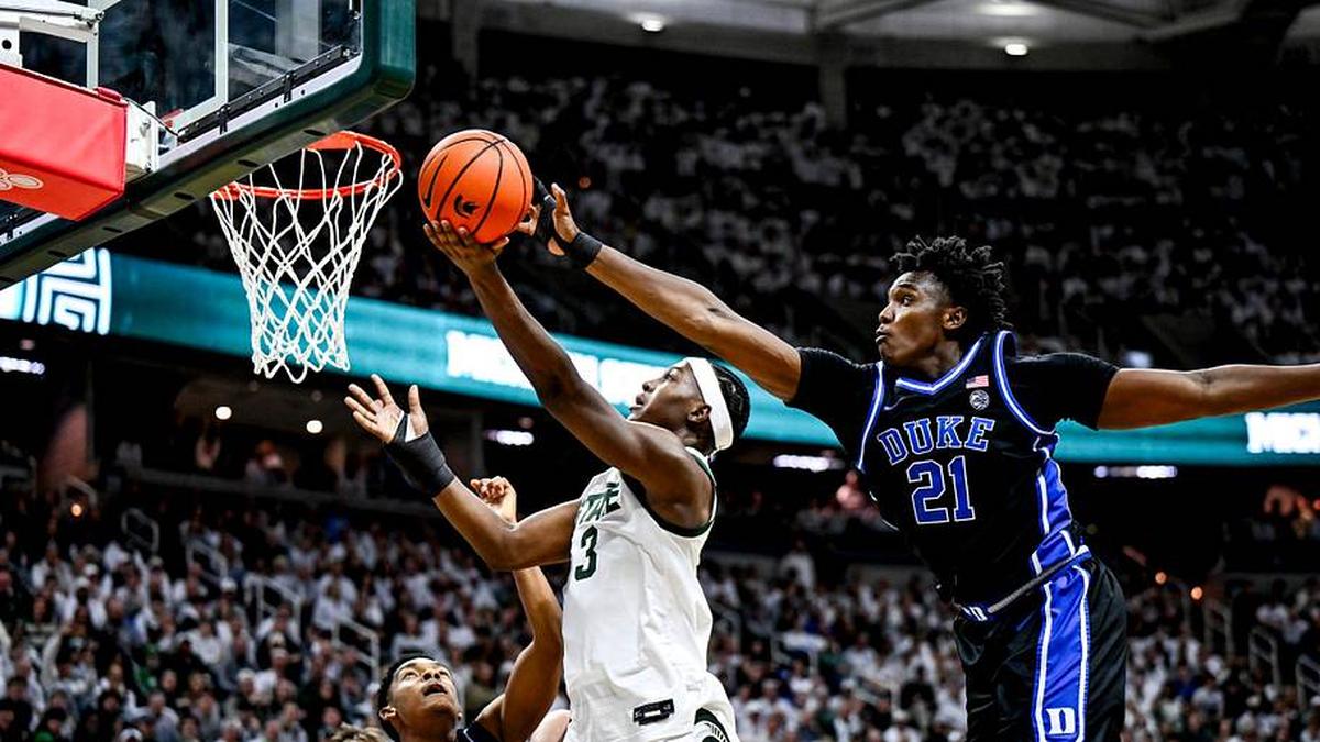  Duke's Patrick Ngongba II was one of the best defensive big men in the country in 2025-26. | Nick King/Lansing State Journal / USA TODAY NETWORK via Imagn Images 