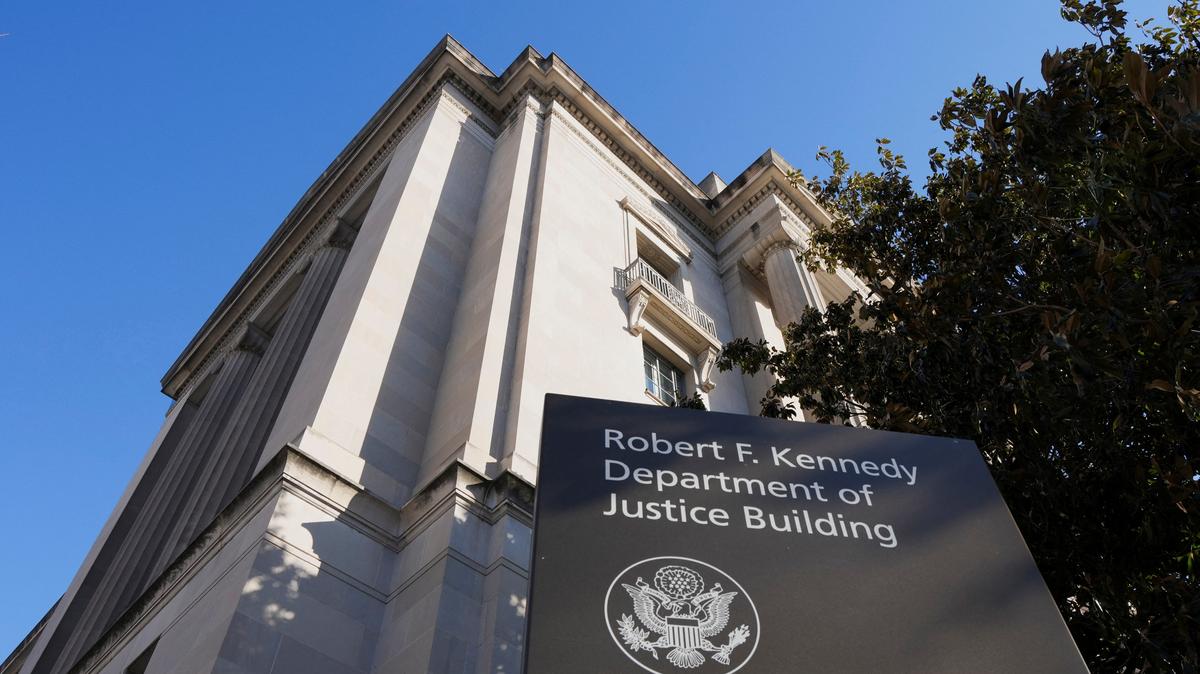 A view of the U.S. Department of Justice building in Washington, D.C., U.S., February 1, 2026. REUTERS/Ken Cedeno/File Photo