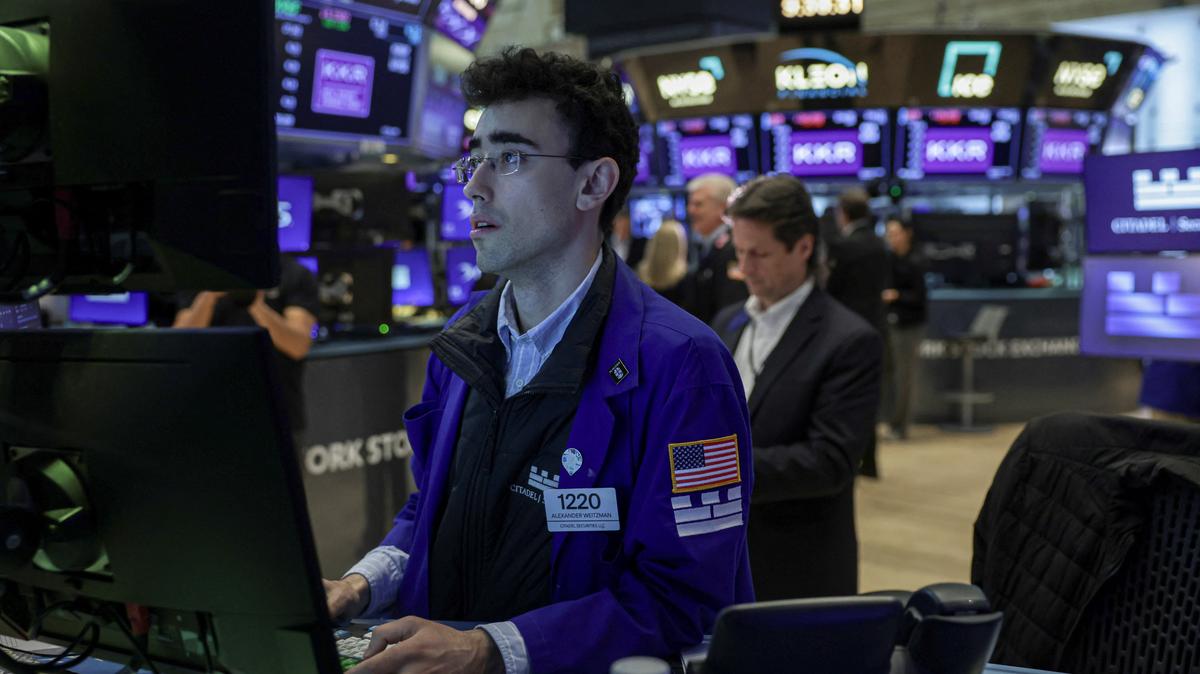 A trader works on the floor at the New York Stock Exchange (NYSE) in New York City, U.S., May 1, 2026. REUTERS/Jeenah Moon