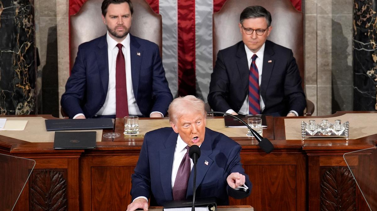 President Donald Trump addresses a joint session of Congress on Capitol Hill in Washington, D.C., on Tuesday, March 4, 2025.