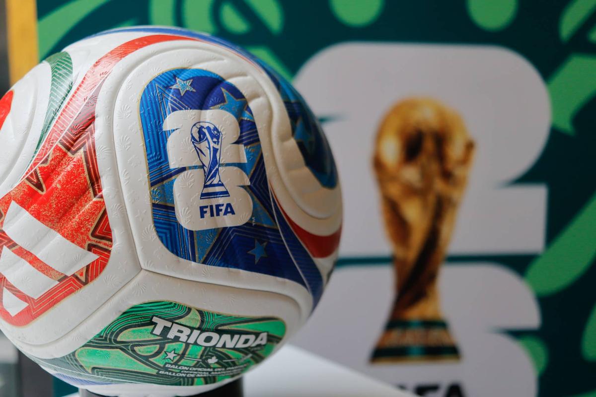  Trionda, the official match ball of the 2026 FIFA World Cup, in Mexico City, Mexico, on April 23, 2026. (Photo by Solrac Santiago/NurPhoto via Getty Images)
