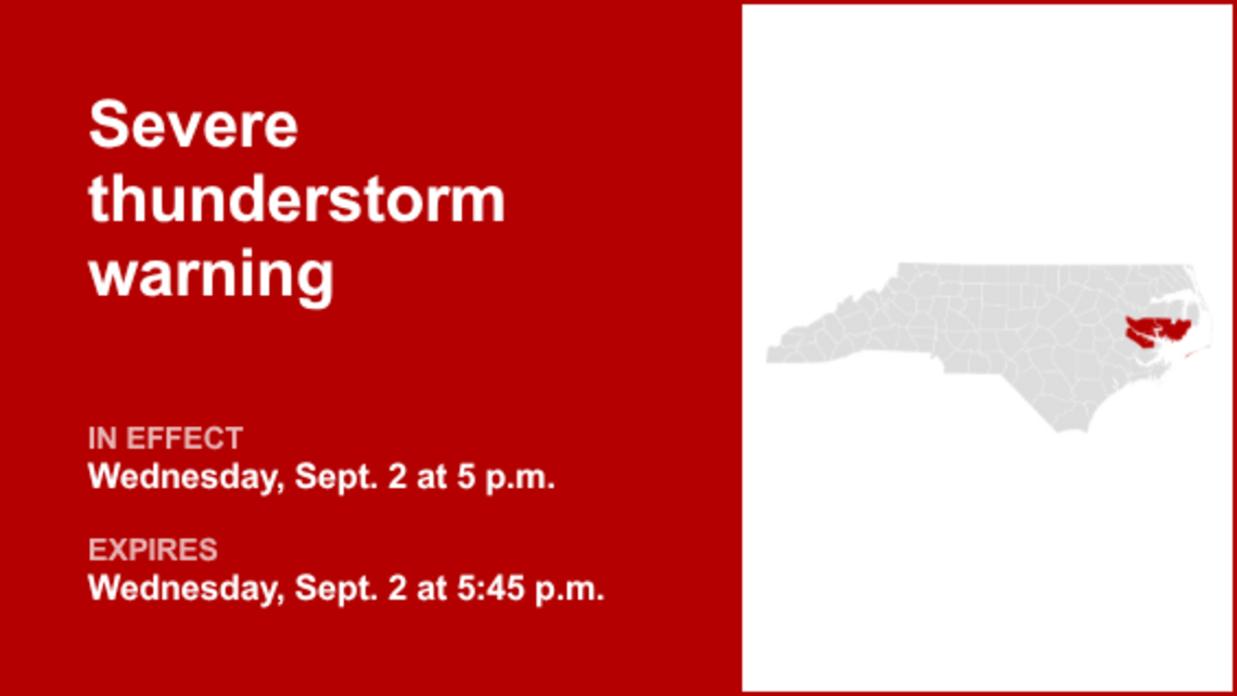 UPDATE: Thunderstorms with penny-sized hail and damaging winds in Beaufort County Wednesday 