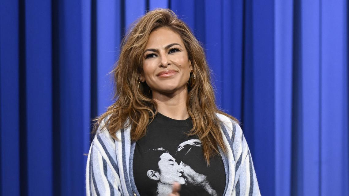 Eva Mendes Revived a Controversial Y2K Trend With $15 Opaque Leggings 
