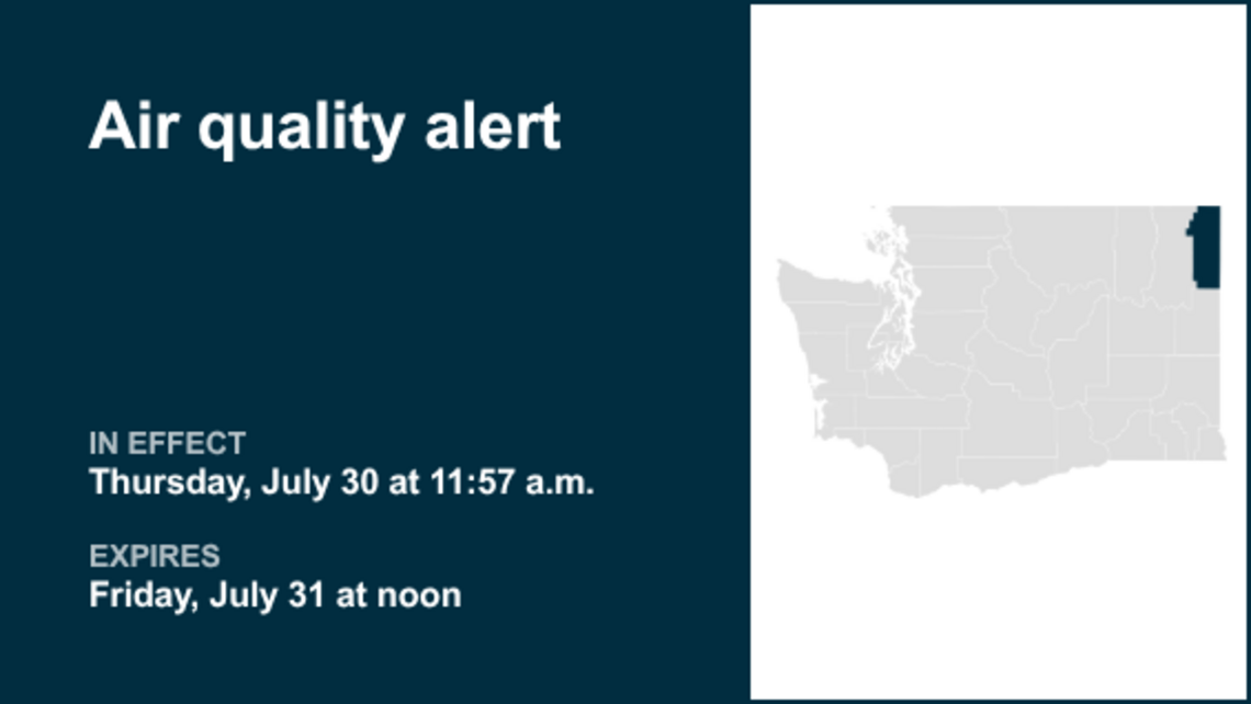 Air quality alert affecting Pend Oreille County Friday 