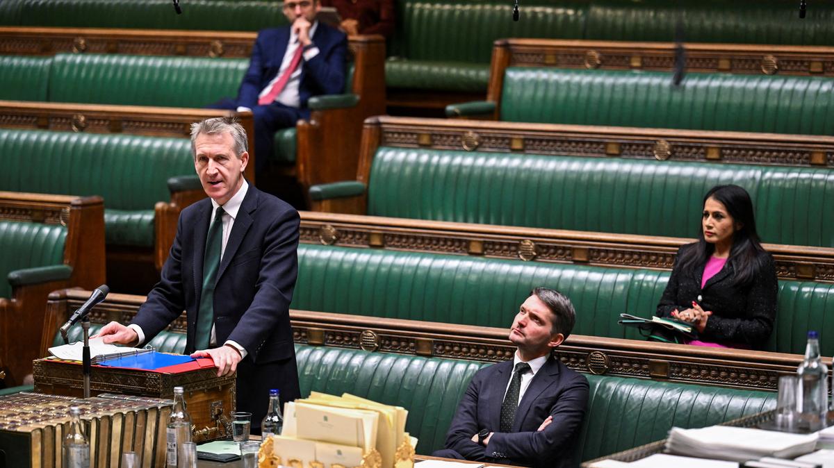 Dan Jarvis MP, The Minister of State, Home Department speaks at the House of Commons in London, Britain, November 18, 2025. ©House of Commons/Handout via REUTERS