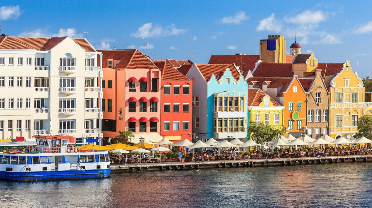  Willemstad, Curaçao is famous for its pastel waterfront - a unique blend of bright Caribbean color and European architecture. 