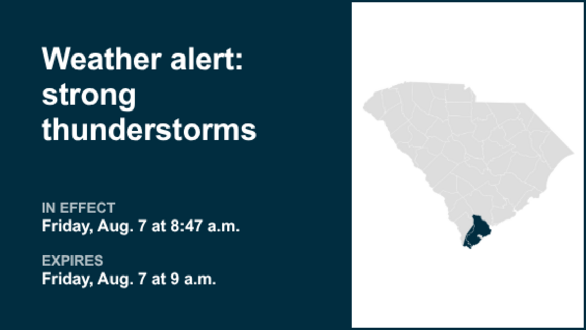 Prepare for strong thunderstorms in Coastal Jasper and Beaufort County Friday morning 