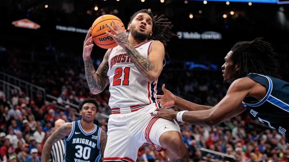 No. 5 Houston rides late surge into clash vs. No. 14 Kansas 