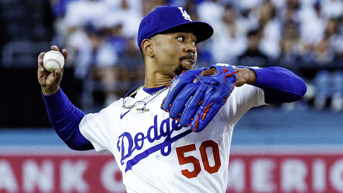 Los Angeles Dodgers shortstop Mookie Betts (50) makes a throw to first for an out against the Baltimore Orioles at Dodger Stadium on June 19, 2026, in Los Angeles. (Gina Ferazzi/Los Angeles Times/TNS)