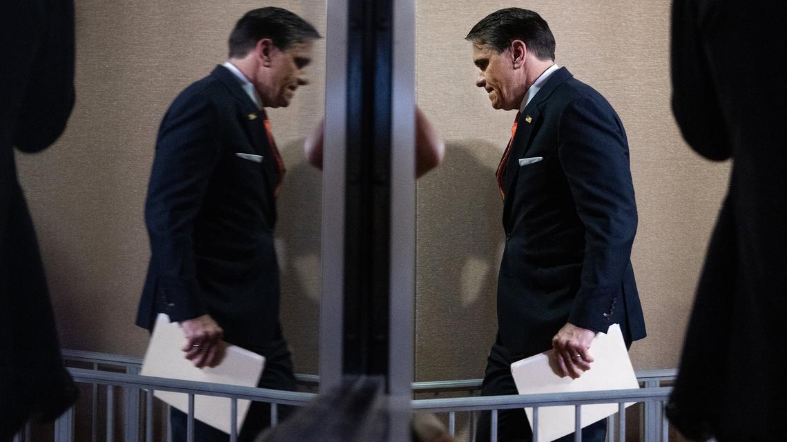 Acting Attorney General Todd Blanche concludes a news conference at the Department of Justice about the Trump Administration's anti-fraud efforts on April 7, 2026, in Washington, D.C. (Tom Williams/CQ Roll Call/ZUMA Press/TNS)