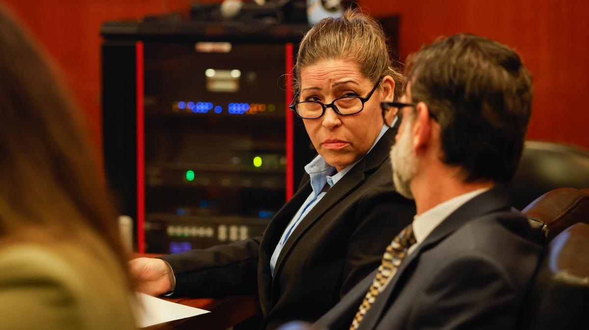 Shannon O'Connor, who was found guilty in March of dozens of felonies and misdemeanors related to alcohol-fueled teen parties, sits next to Stephen Prekoski, criminal defense attorney, before her sentencing at the Hall of Justice in San Jose, California, on Thursday, May 28, 2026. (Shae Hammond/Bay Area News Group/TNS)