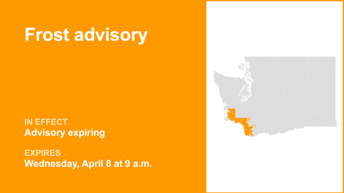 Frost advisory for Southwest Washington forecast to expire at 9 a.m. 