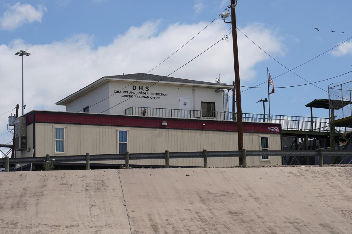 Department of Homeland Security Customs and Border Protection railroad office after six bodies were found on Sunday in a train boxcar, in Laredo, Texas, U.S. May 11, 2026.  REUTERS/Gabriel V. Cardenas