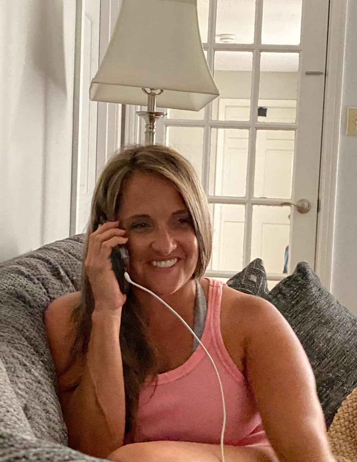 Jennifer talking on the phone with Paul for the first timeJennifer Skiles