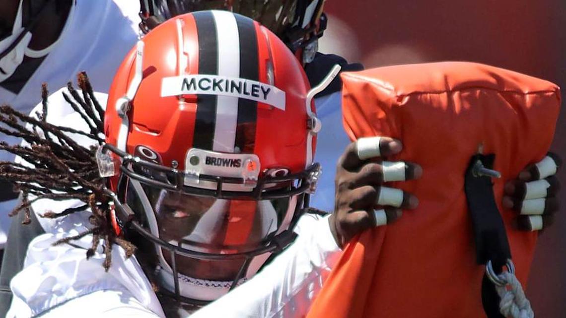  Browns defensive end Takk McKinley missed three weeks of training camp because of undisclosed personal reasons. Browns 10 | Jeff Lange/Akron Beacon Journal via Imagn Content Services, LLC 
