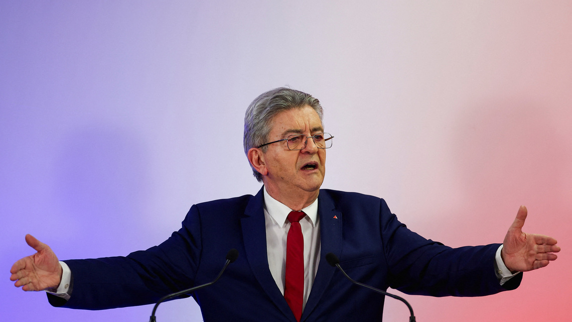 French far-left leader Melenchon close to presidential runoff, poll shows