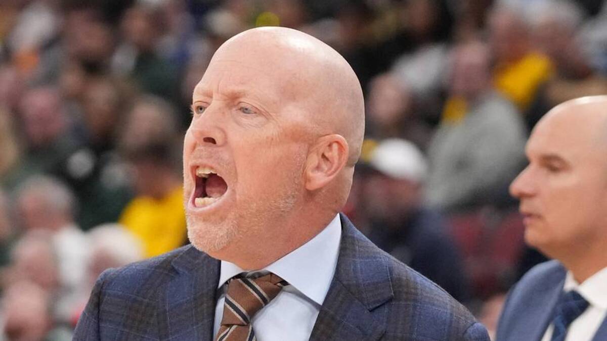  Mar 13, 2026; Chicago, IL, USA; UCLA Bruins head coach Mick Cronin yells at his team in the game against the Michigan State Spartans during the first half at United Center. Mandatory Credit: David Banks-Imagn Images | David Banks-Imagn Images 