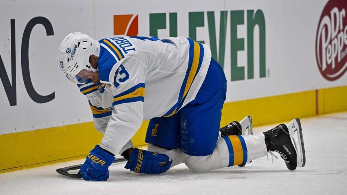 Blues F Alexey Toropchenko (upper-body injury) out at least 6 weeks