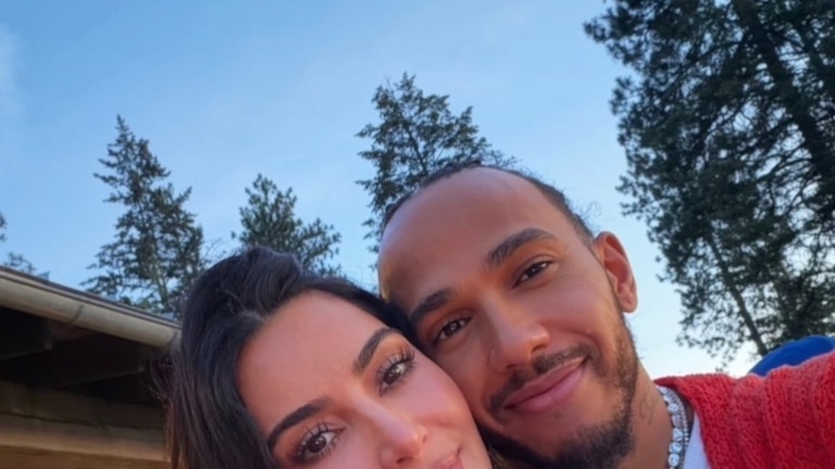 Kim Kardashian Shares Sweet Selfie With Lewis Hamilton and Daughter Chicago 