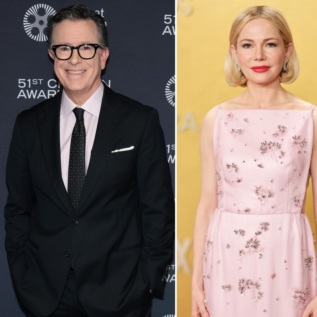 Stephen Colbert, Michelle Williams.