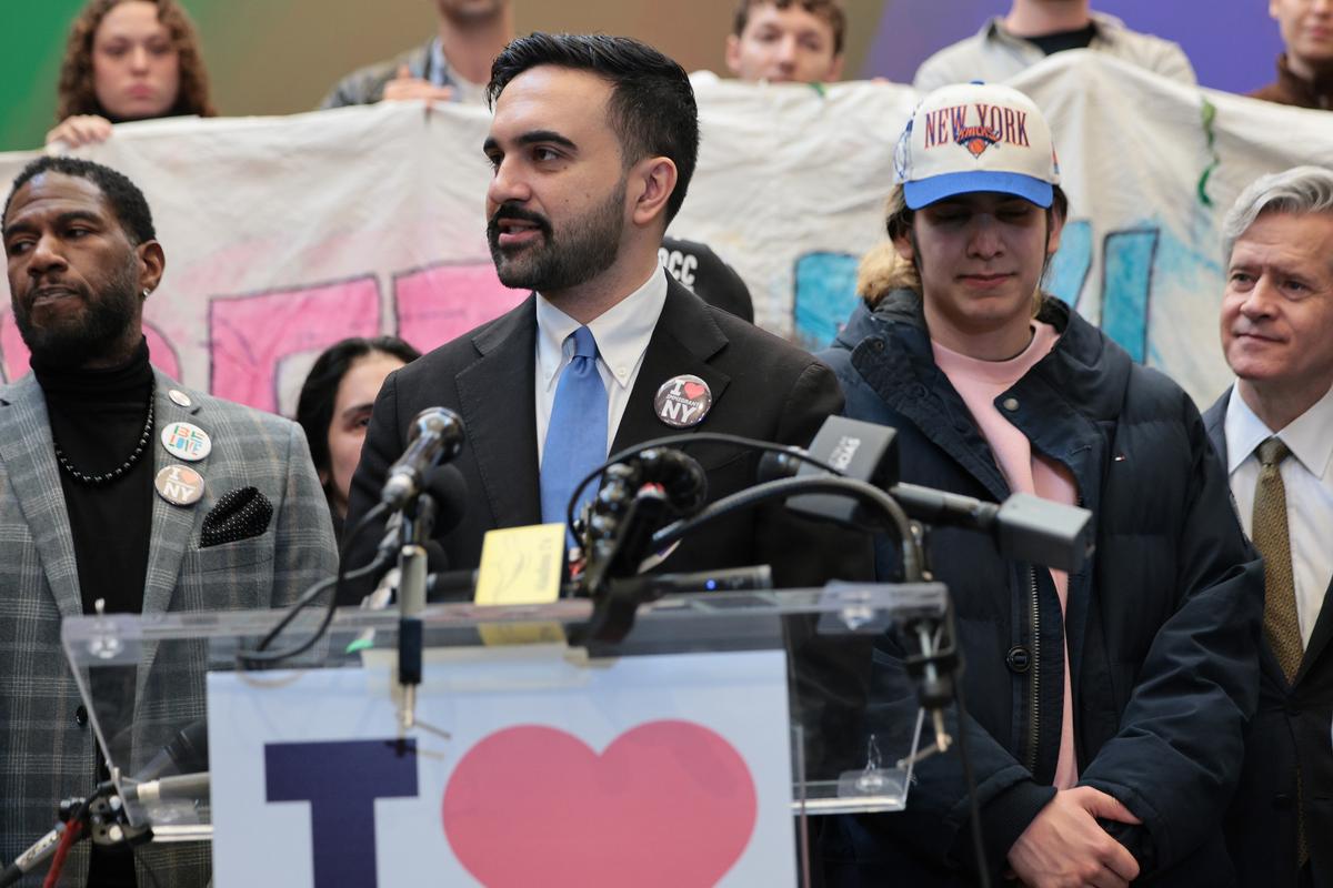 New York City Mayor Zohran Mamdani speaks during a press conference in Manhattan on March 19, 2026. 