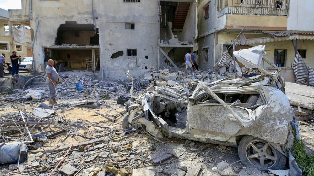 The aftermath of an earlier Israeli airstrike on the southern Lebanese port of Tyre in May. On Tuesday, the Israel Defense Forces ordered residents, including for the first time those in Christian neighborhoods, to evacuate well to the north of the city for their safety as it prepared to target Hezbollah "elements, facilities and combat means." File photo by Stringer/EPA