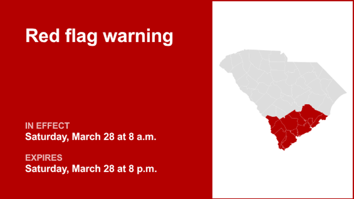 UPDATE: Lowcountry placed under a red flag warning Saturday - increased fire danger 