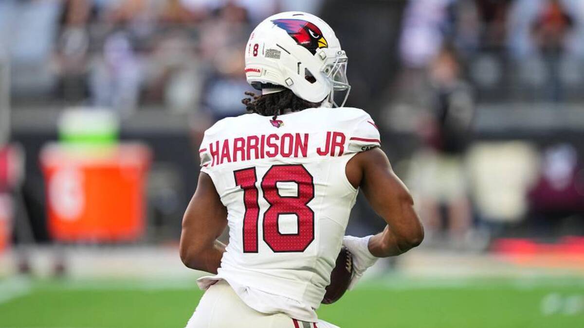  Arizona Cardinals wide receiver Marvin Harrison Jr. (18) on the field during warm-ups prior to a game against the Atlanta Falcons at State Farm Stadium. | Joe Camporeale-Imagn Images 