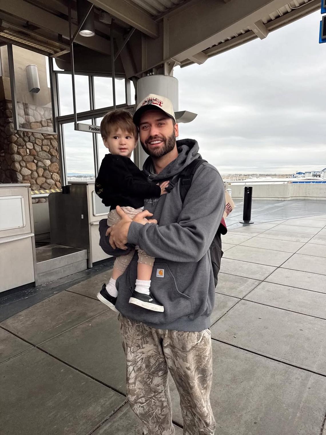 Dakota Mortensen and son Ever.