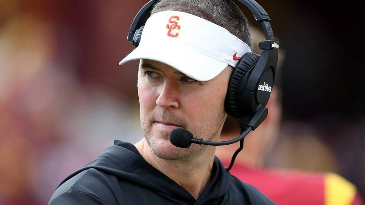  Nov 18, 2023; Los Angeles, California, USA; USC Trojans head coach Lincoln Riley during the first quarter at United Airlines Field at Los Angeles Memorial Coliseum. Mandatory Credit: Jason Parkhurst-USA TODAY Sports | USA TODAY Sports via Reuters Connect 