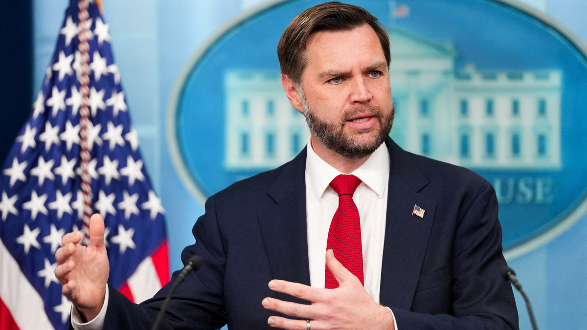 FILE PHOTO: U.S. Vice President JD Vance speaks during a press briefing at the White House in Washington, D.C., U.S., June 18, 2026. REUTERS/Eric Lee/File Photo