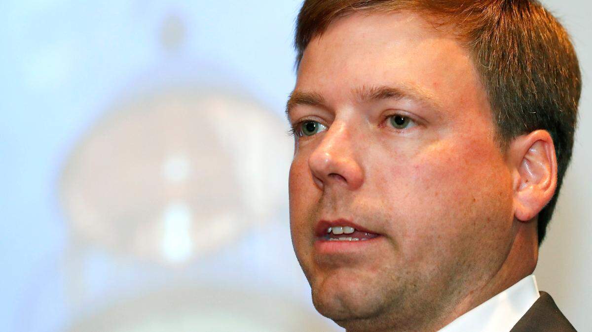 Rep. Robert Foster, R-Hernando, a first term lawmaker who is a candidate for the Republican nomination for governor, addresses editors and publishers at the annual Mississippi Press Association Candidates Forum in Biloxi, Miss., Friday morning, June 21, 2019.
