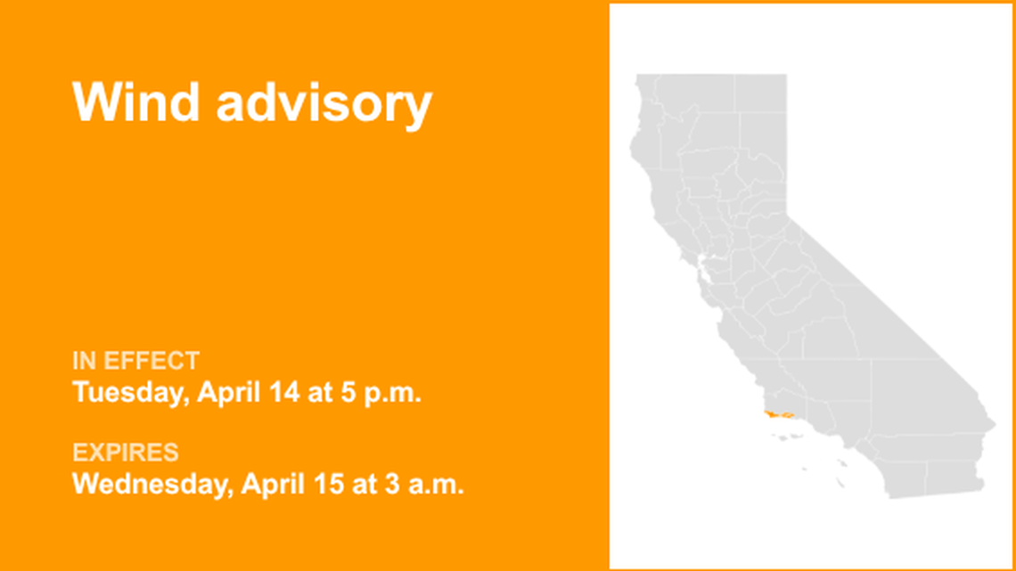 The NWS issues wind advisory until 3 a.m. Wednesday 