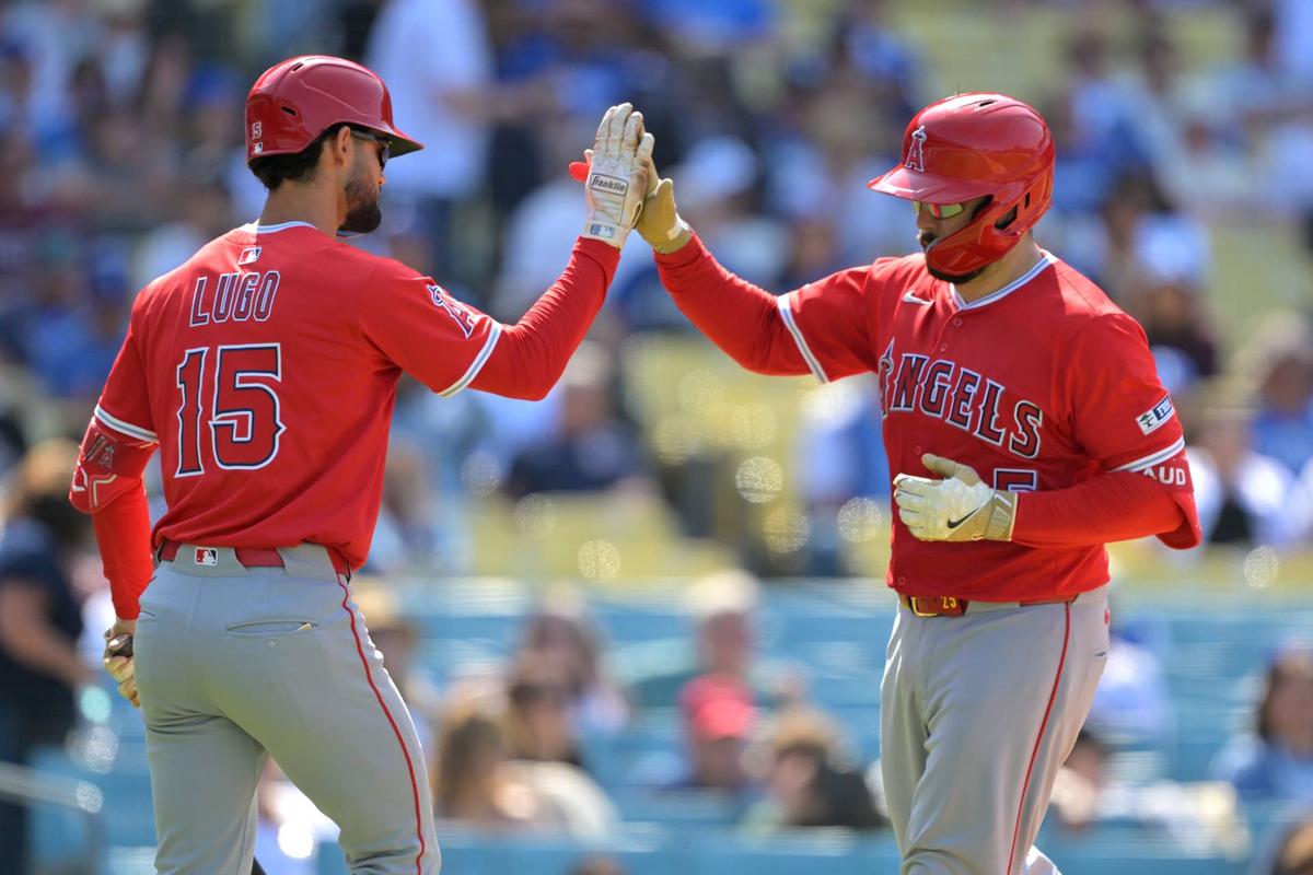  Los Angeles Angels outfielder Matthew Lugo (15). © Jayne Kamin-Oncea-Imagn Images