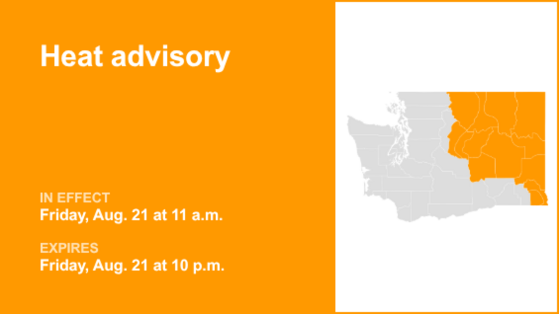UPDATE: Heat advisory issued for Eastern Washington until Friday night 