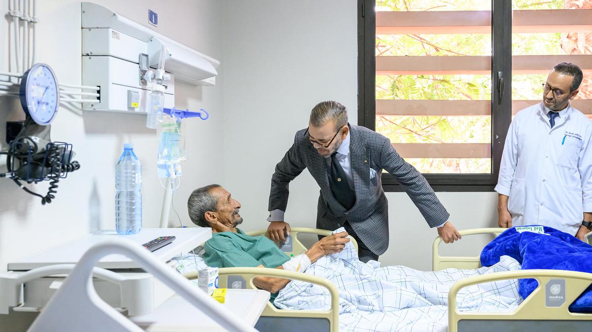 Morocco's King Mohammed VI visits earthquake victims in Marrakesh, Morocco, on Sept. 12, 2023. (Royal Palace/Balkis Press/Abaca Press/TNS)