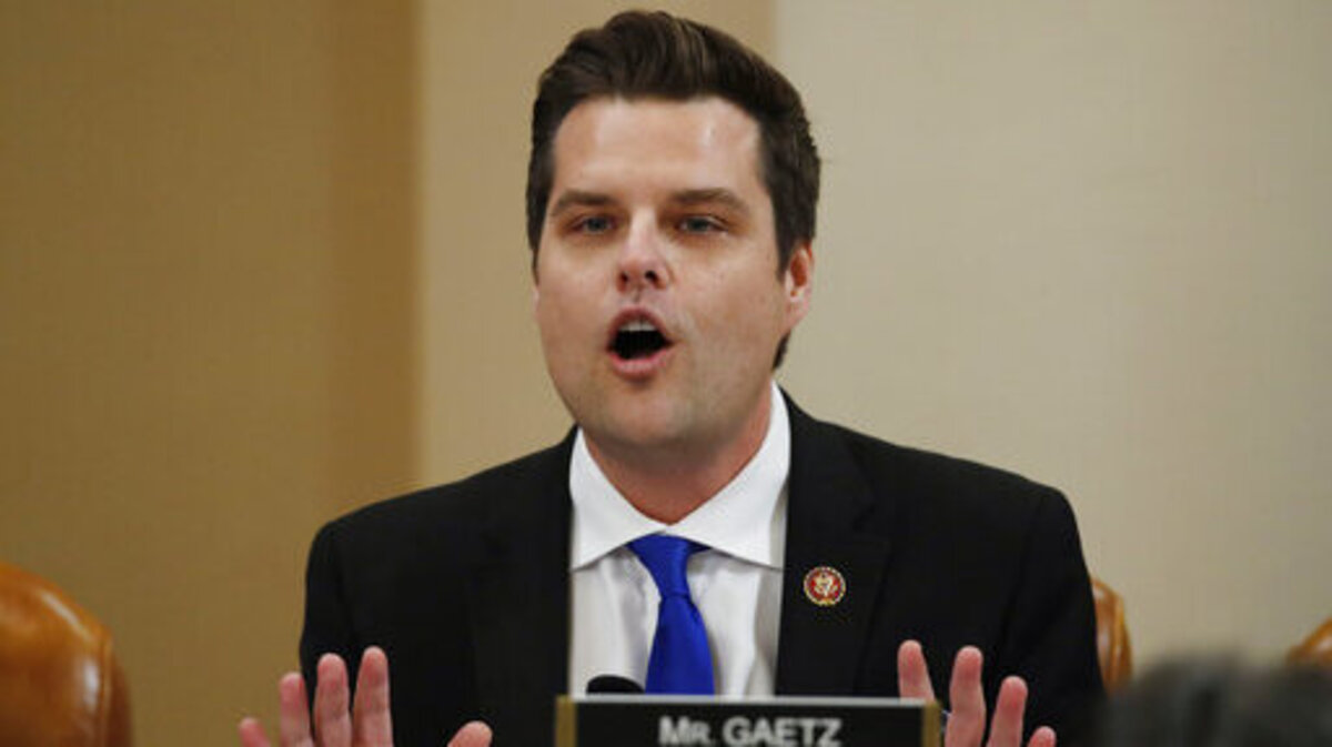 Rep. Matt Gaetz, R-Fla.,during a House Judiciary Committee markup of the articles of impeachment against President Donald Trump, on Capitol Thursday, Dec. 12, 2019, in Washington.