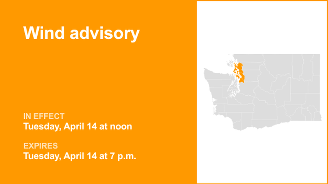UPDATE: The current wind advisory for Puget Sound region will expire at 8 p.m. 