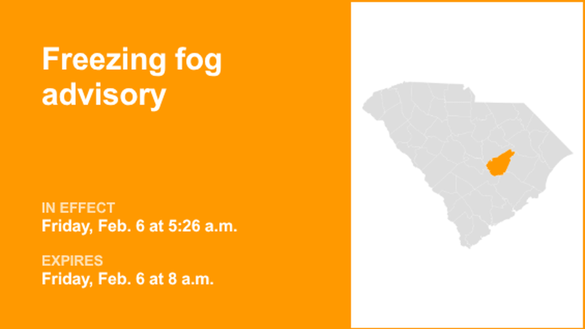 Clarendon County under a freezing fog advisory Friday morning, says the NWS 