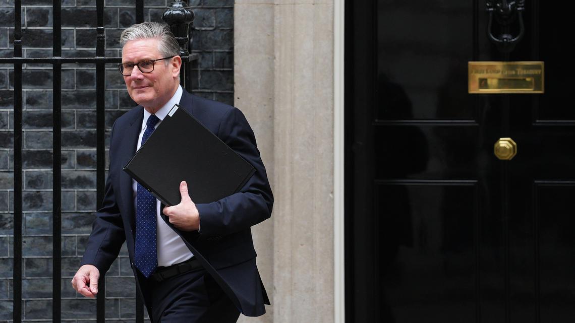Prime Minister Keir Starmer departs 10 Downing Street to address the House of Commons on April 20, 2026, in London, England. The prime minister was to address Parliament about the latest updates regarding the appointment of former UK ambassador to the United States, Peter Mandelson. In February, Mandelson was arrested on suspicion of misconduct in public office for allegedly leaking confidential government information to convicted sex offender Jeffrey Epstein. (Carl Court/Getty Images/TNS)