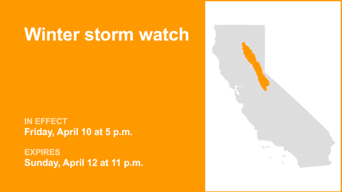 Western Plumas County/Lassen Park and West Slope Northern Sierra Nevada under a winter storm watch 