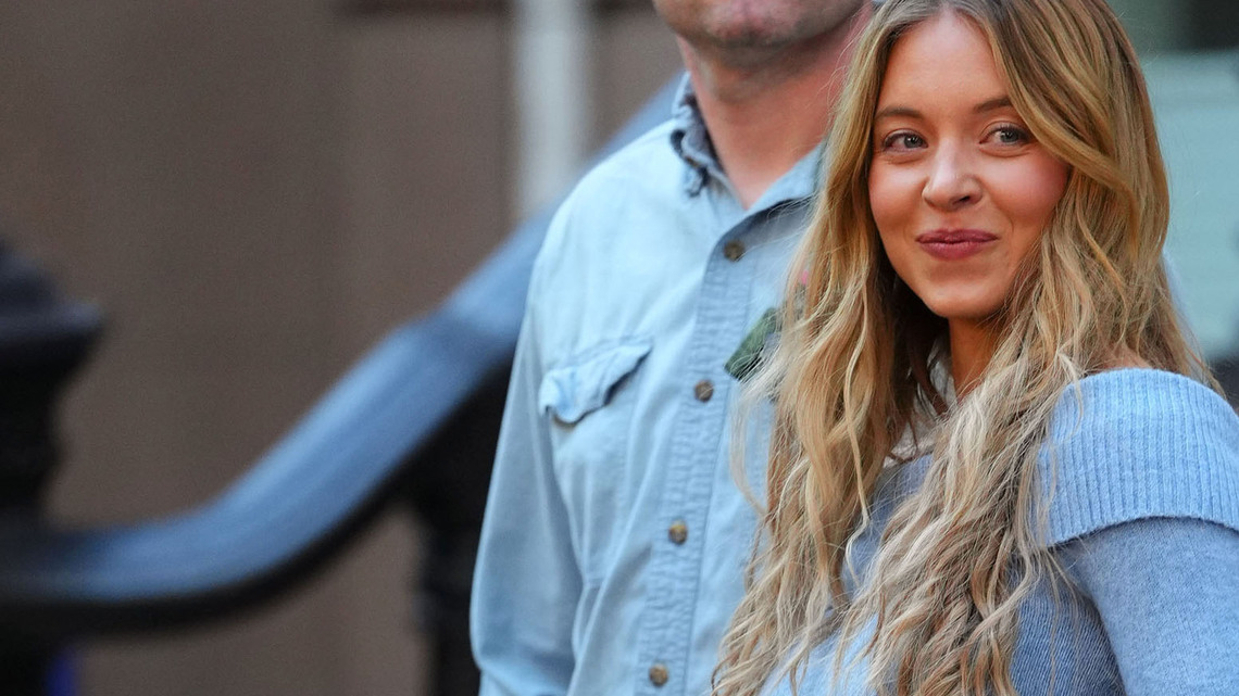Sydney Sweeney's Baby Blue Sweater Is Fall's Prettiest Twist 