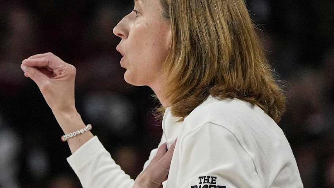  University of Southern California Head Coach Lindsay Gottlieb Monday, March 23, 2026, during the first quarter NCAA Women's Basketball Tournament at Colonial Life Arena in Columbia, South Carolina. | Ken Ruinard / USA Today Network South Carolina / USA TODAY NETWORK via Imagn Images 