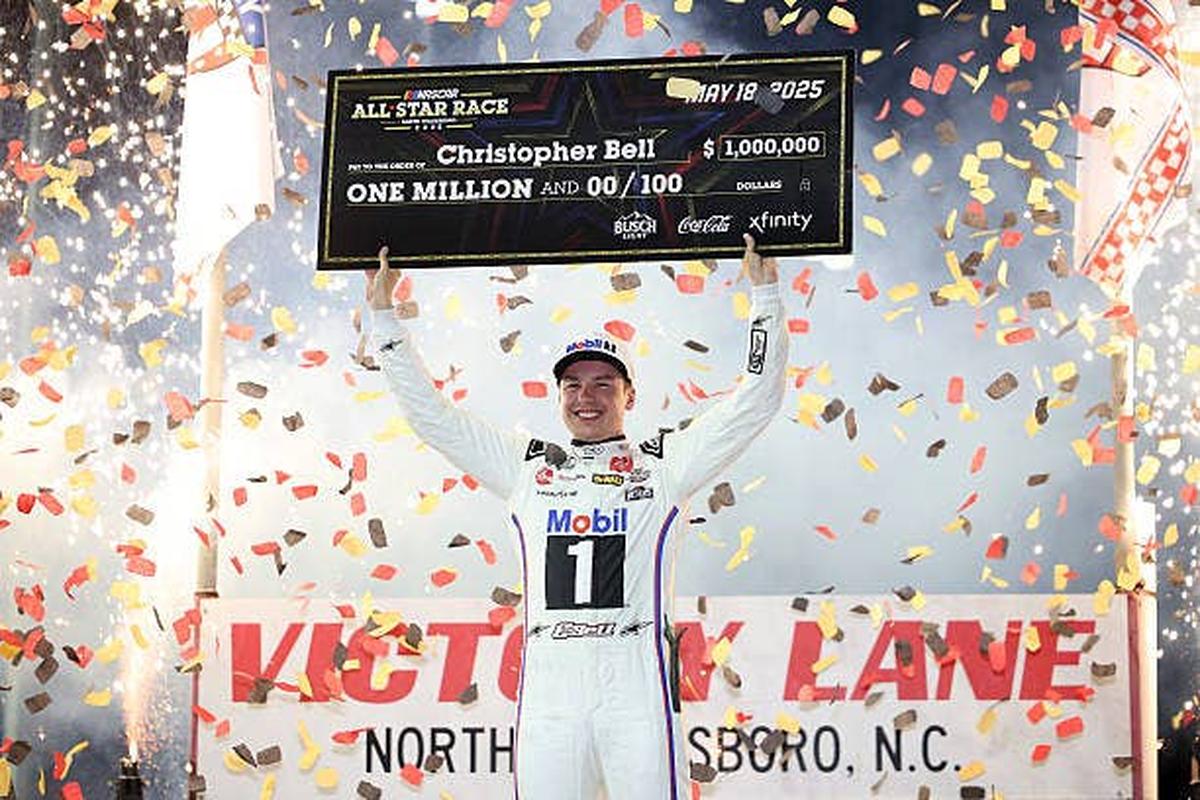 Christopher Bell Wins the 2025 NASCAR All-Star Race. (Photo by James Gilbert/Getty Images) (Photo by James Gilbert/Getty Images)