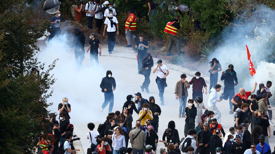 Police fire teargas as French school protests cause 'heaviest toll in decades' 