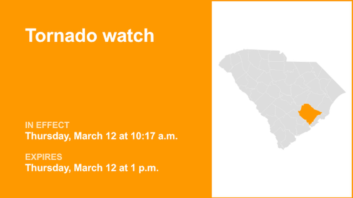 Tornado watch active for Berkeley County Thursday afternoon 