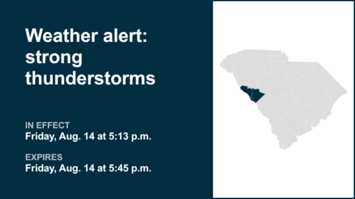 Anticipate strong thunderstorms in McCormick and Edgefield counties early Friday evening 