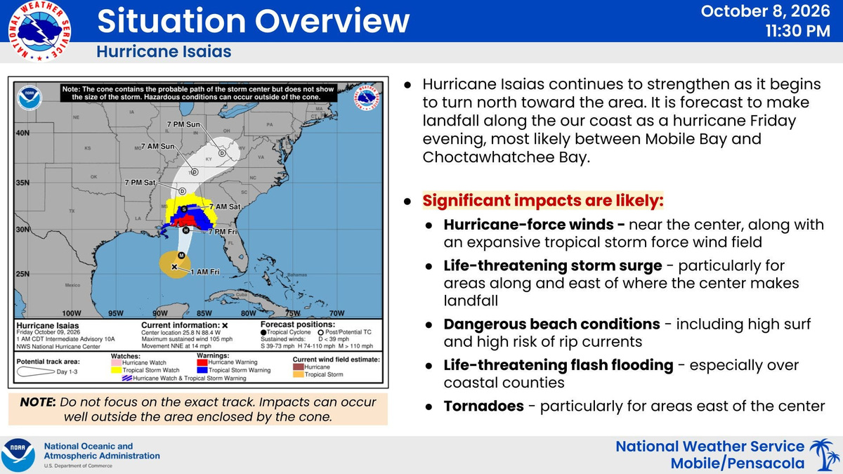 Hurricane Isaias makes Florida landfall near Destin. Impacts ...