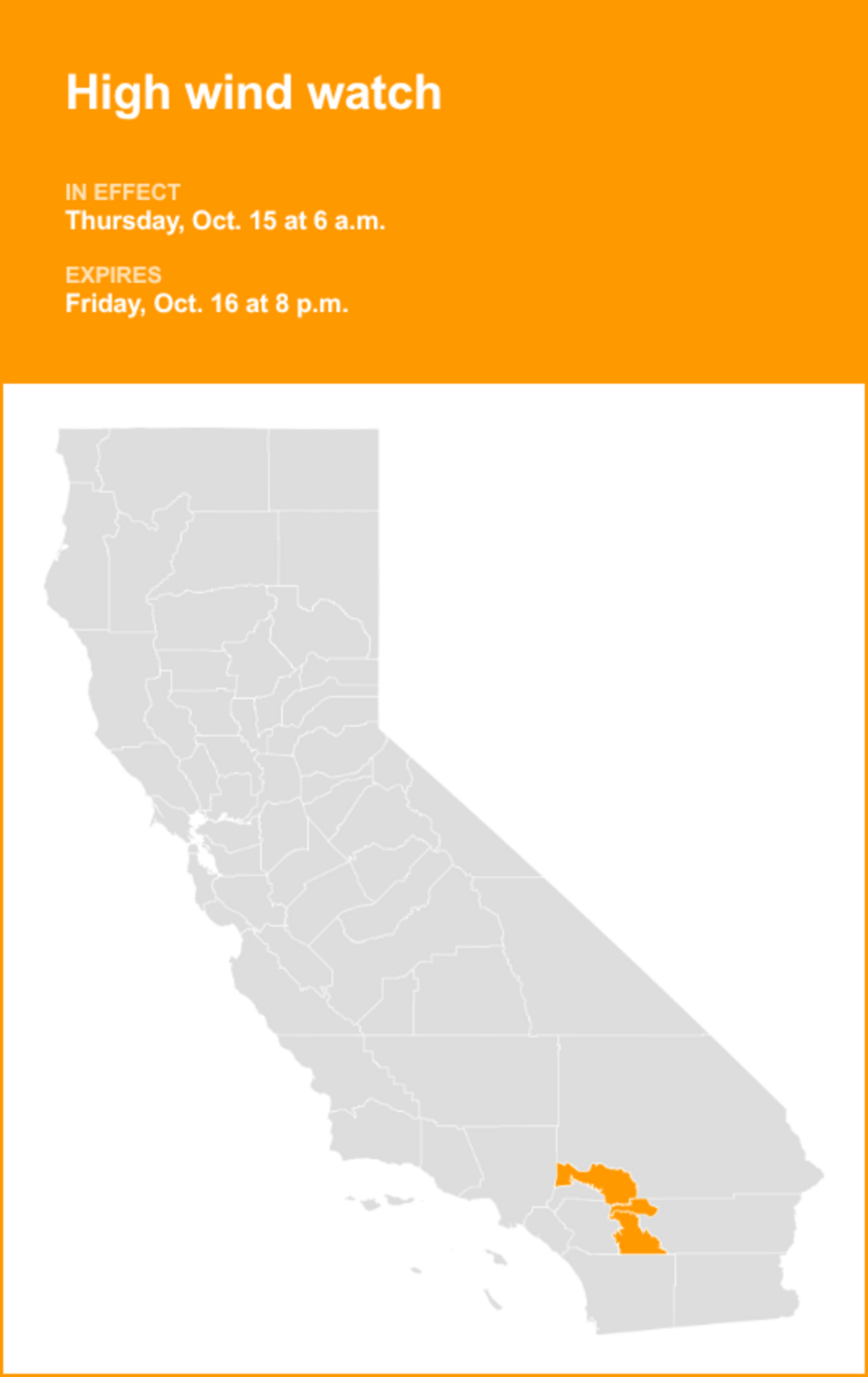 High wind watch issued for Inland Empire for Thursday and Friday, says ...