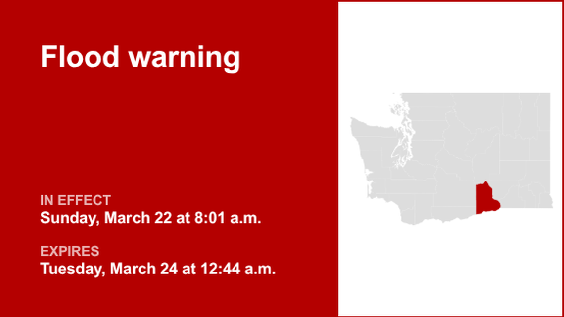 UPDATE: Benton County under a flood warning until early Tuesday, says the NWS 